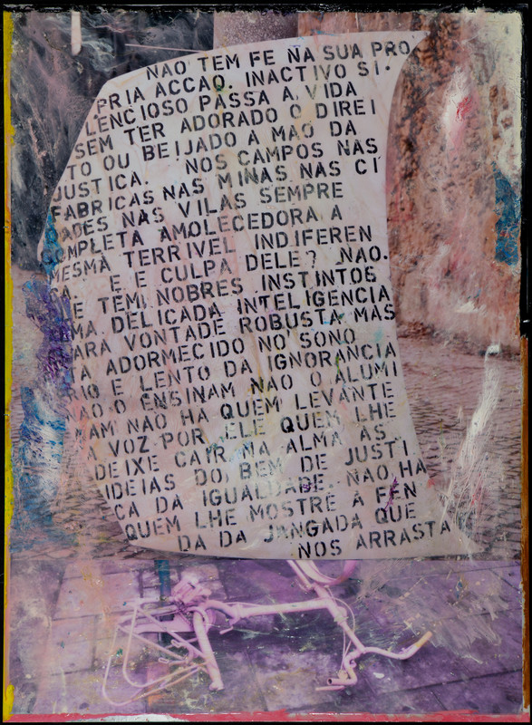 Hugo Canoilas, ‘With no faith in his own actions (…) No one showing the slit of the raft that carries us’, 2014. Epoxy resin and dye on colour photograph, mounted on aluminium. Modern Collection