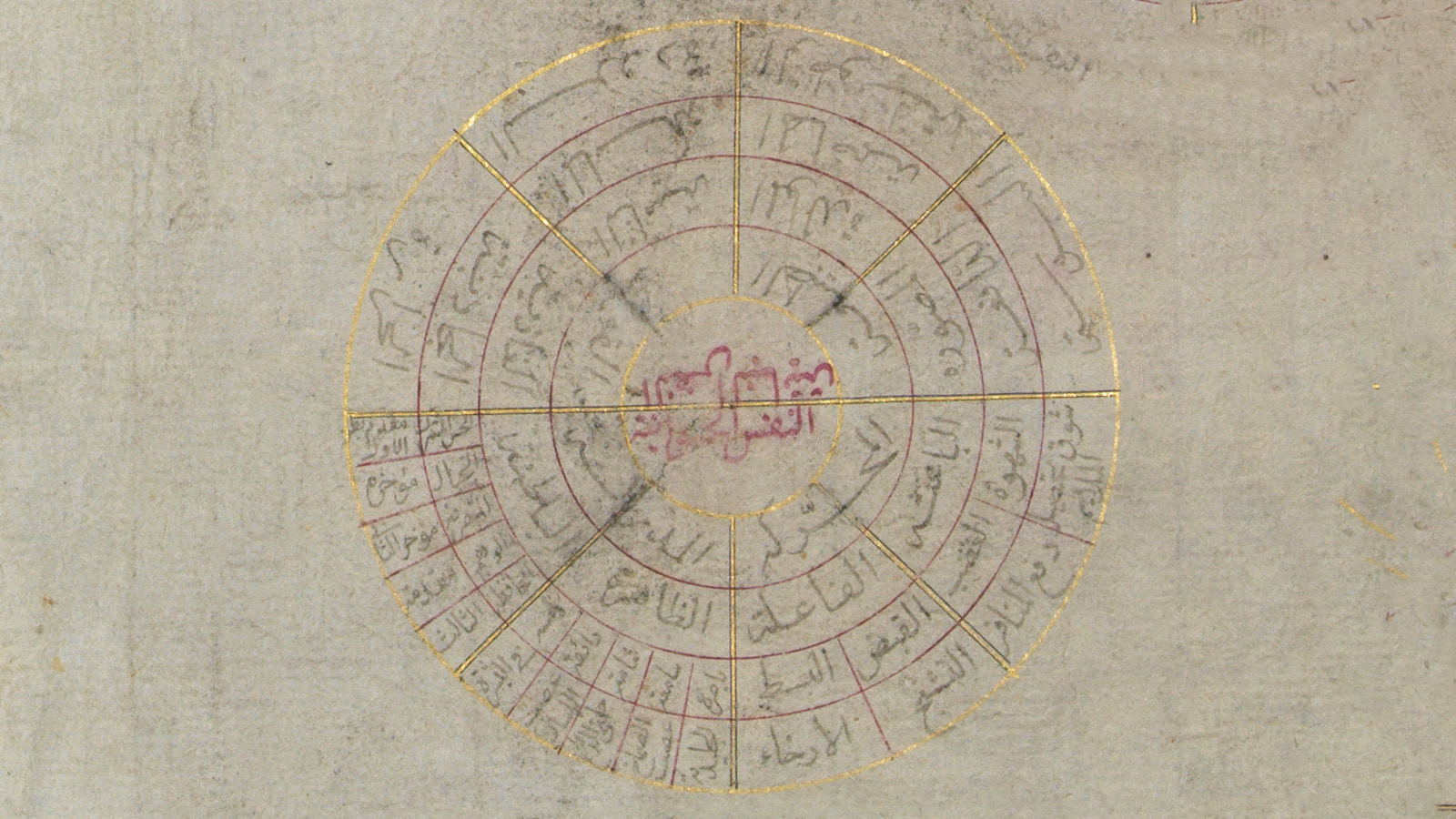 «The Emperor’s Gift: Circles of the Sciences and Tables of the Figures» (Tuḥfat al-Khāqān:Dawāʾir al-ʿulūm wa-jadāwil al-ruqūm), fol. 11v (detail). Calouste Gulbenkian Museum