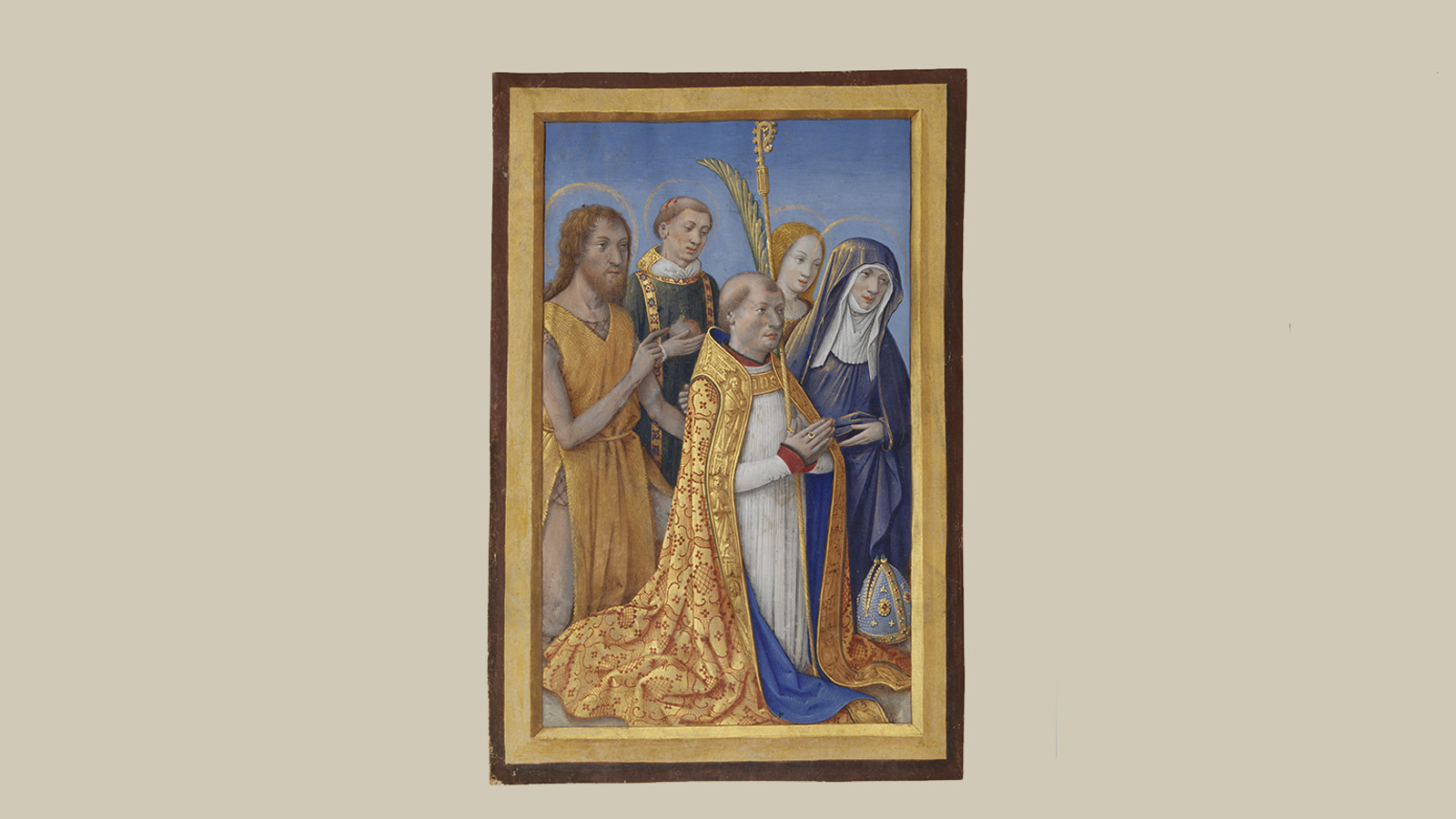 Fig. 7 – Cutting from the Book of Hours of Charles de Martigny. Painting by Jean Bourdichon. Tours, c. 1490. Manuscript on parchment. Image: Charles de Martigny praying, fol. 1v. Calouste Gulbenkian Museum.