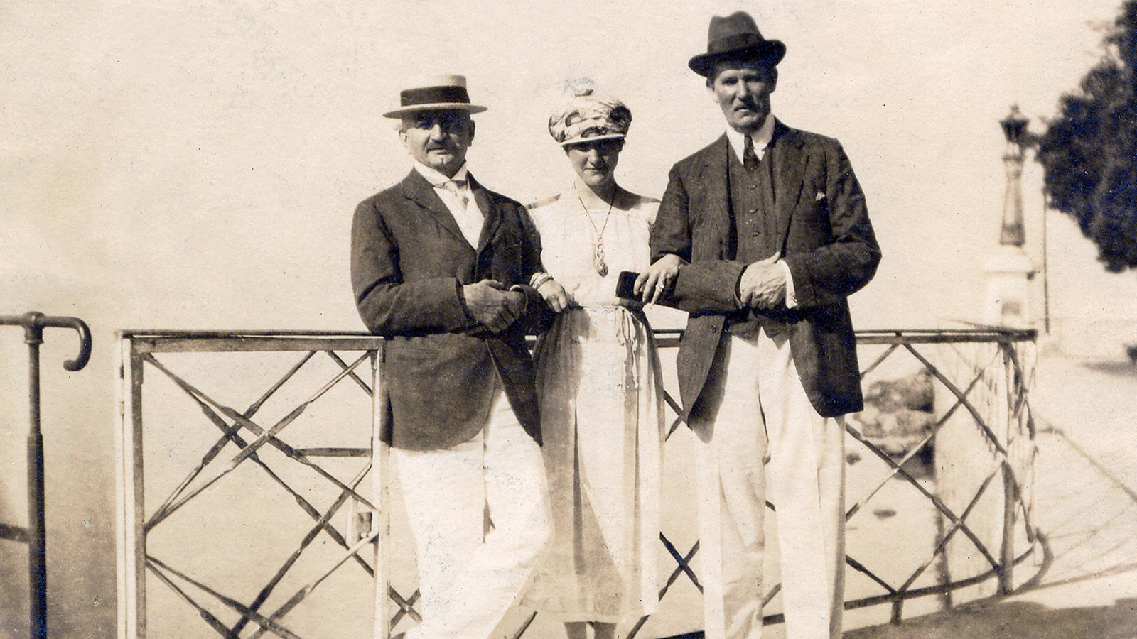 Calouste Gulbenkian with Alexis Leger and his wife, Dorothy Milburn Russell, in vacation mood.