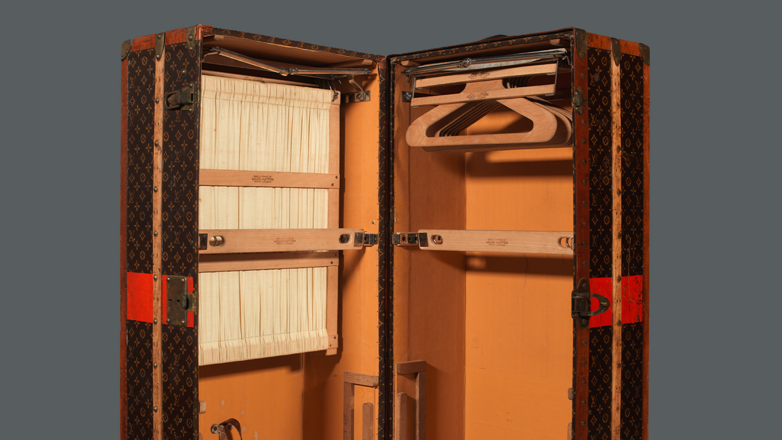 Louis Vuitton wardrobe trunk, belonging to Calouste Gulbenkian.