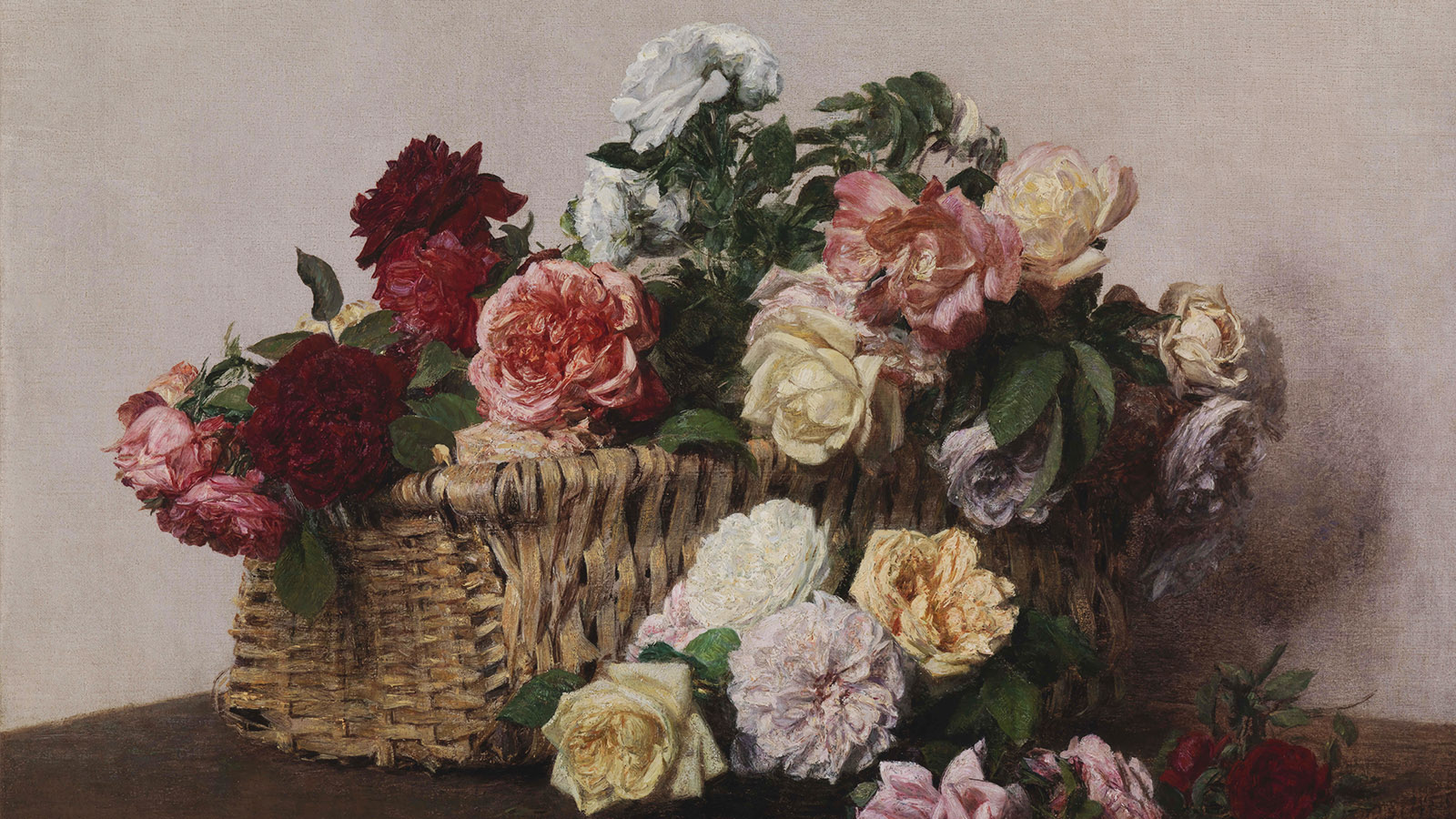 Henri Fantin-Latour, ‘A Basket of Roses’. France, 188. Oil on canvas. Calouste Gulebnkian Museum