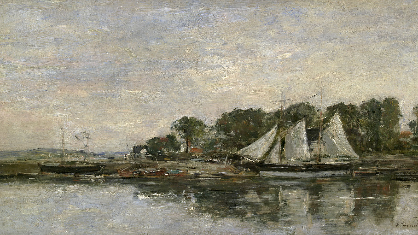 Eugène Boudin, ‘Seascape’. France, 1875. Oil on wood. Calouste Gulbenkian Museum