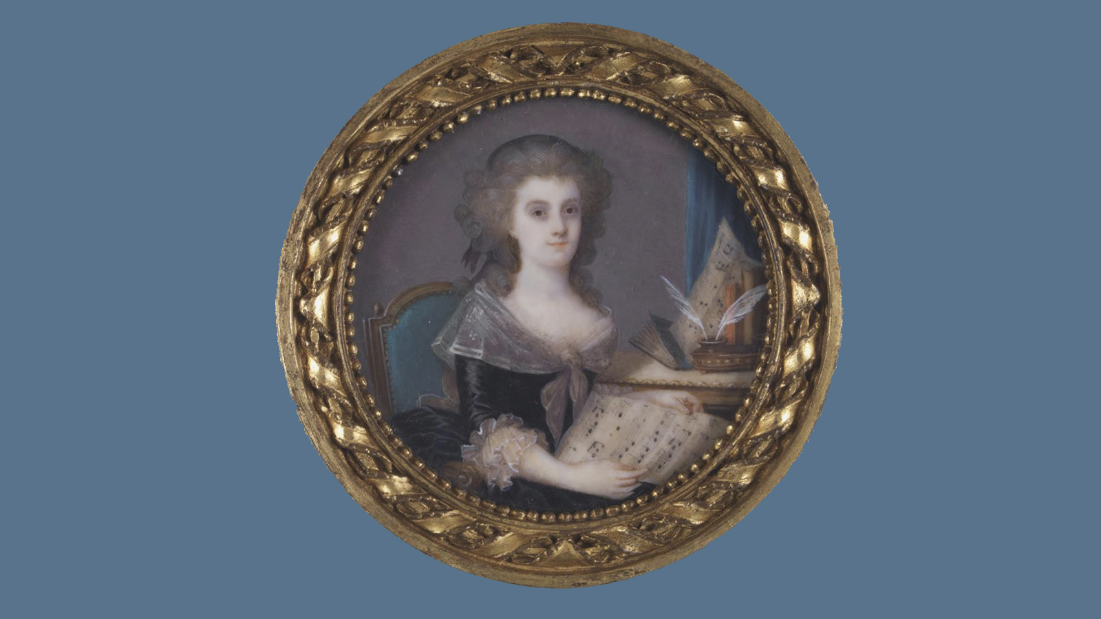 Miniature «Portrait of a Lady». England, 18th century (?). Watercolor on ivory (?) and wood. Franz Lehár's operettas were among Nevarte's favorite musical pieces. However, nothing surpassed her preference for Verdi. Calouste Gulbenkian Museum.