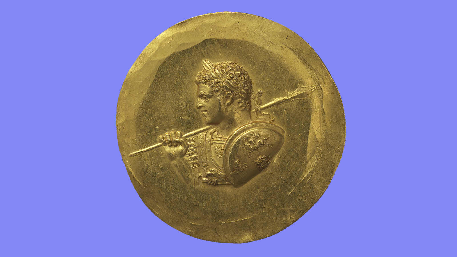 Medallion with the bust of the Roman emperor Caracalla. Beroia, East of the Roman Empire, 3rd century. Calouste Gulbenkian Museum