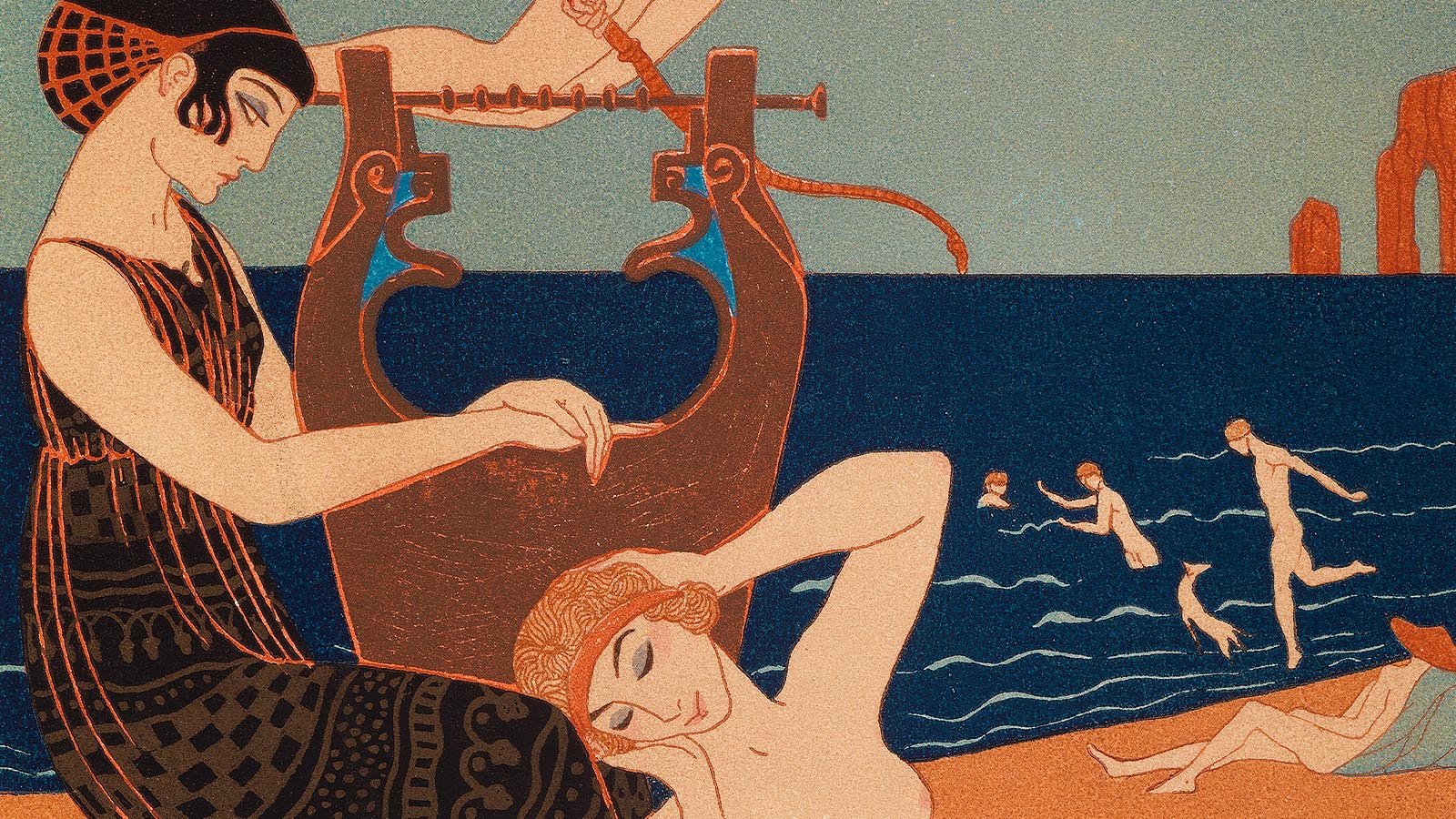 Pierre Louÿs, «Les Chansons de Bilitis». Illustrations by George Barbier. Paris: Pierre Corrard, 1922. Calouste Gulbenkian Museum