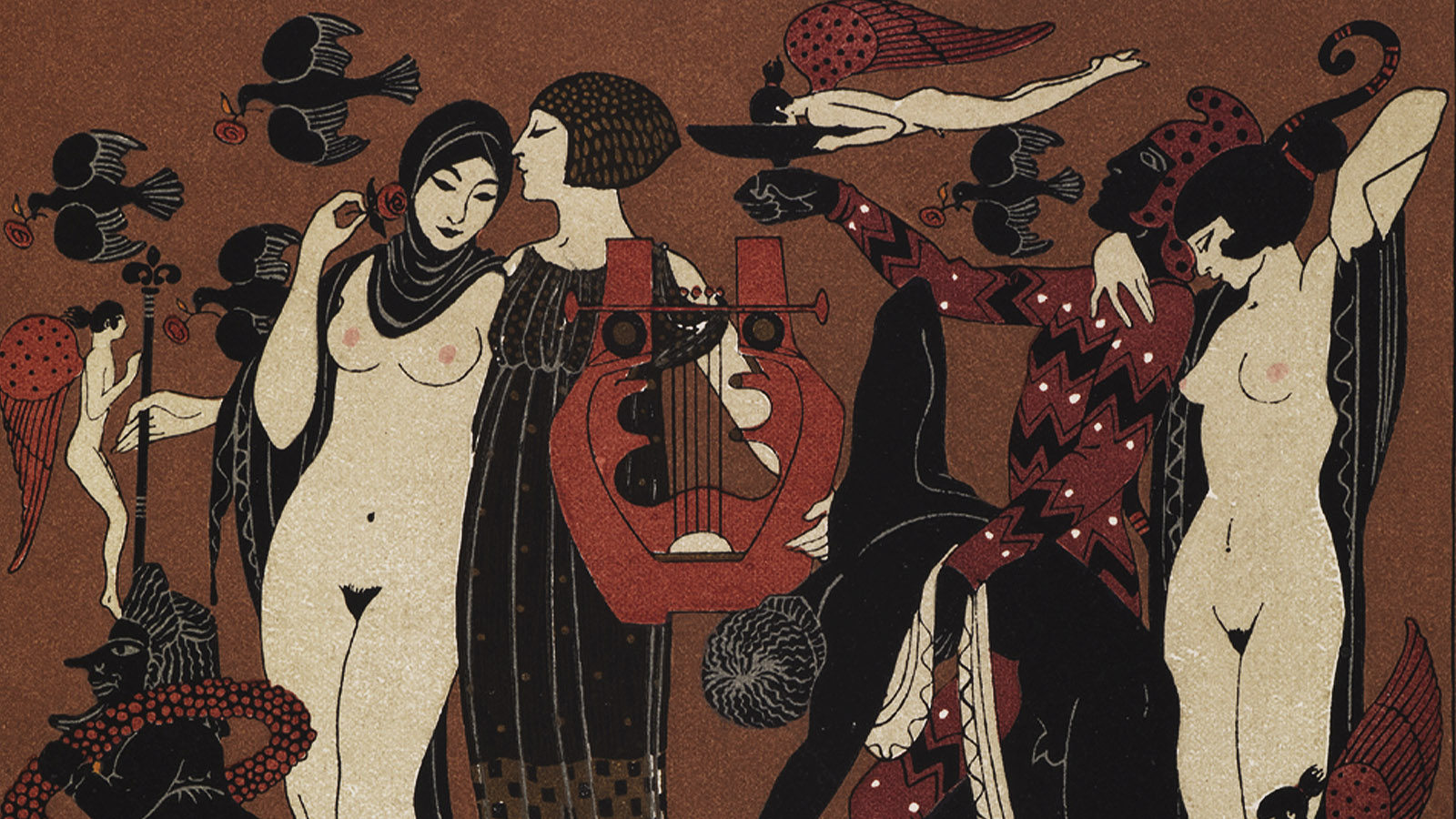 Pierre Louÿs, «Les Chansons de Bilitis». Illustrations by George Barbier. Paris: Pierre Corrard, 1922. Calouste Gulbenkian Museum