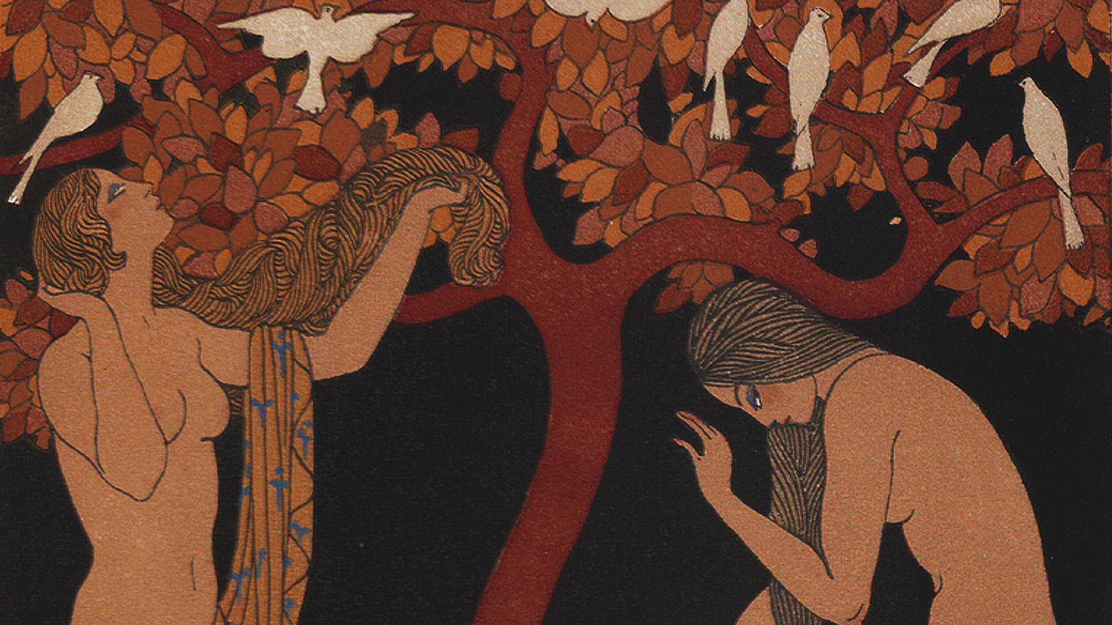 Pierre Louÿs, «Les Chansons de Bilitis». Illustrations by George Barbier. Paris: Pierre Corrard, 1922. Calouste Gulbenkian Museum