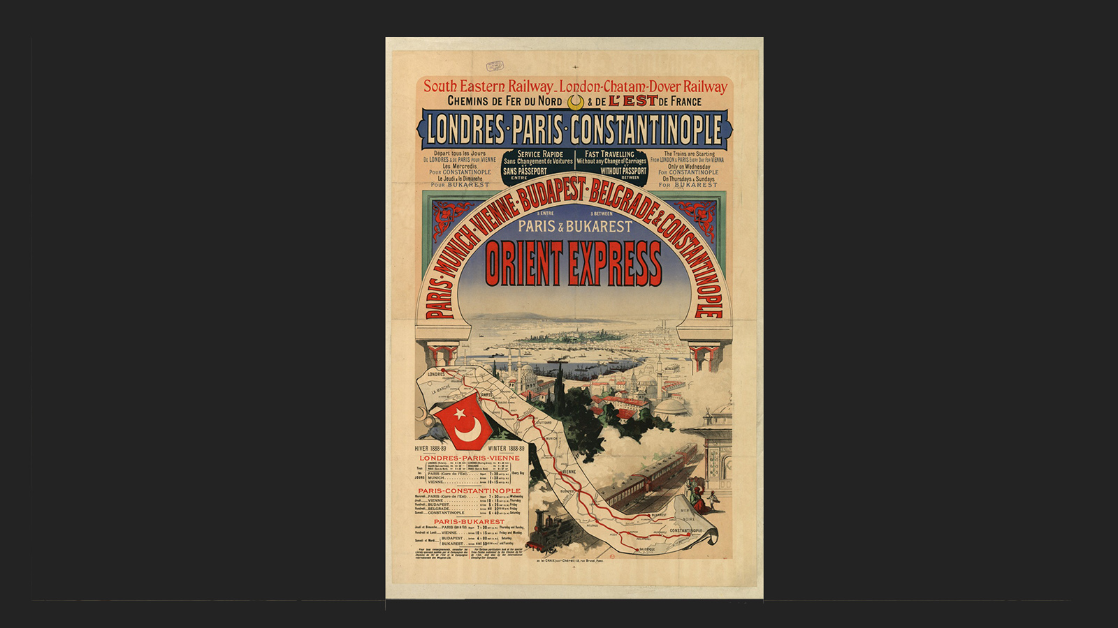 Poster ‘Orient Express’, 1888. Gallica.bnf.fr / Bibliothèque nationale de France,